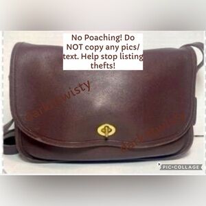 Vintage Coach City Bag Mahogany with extra turnlock